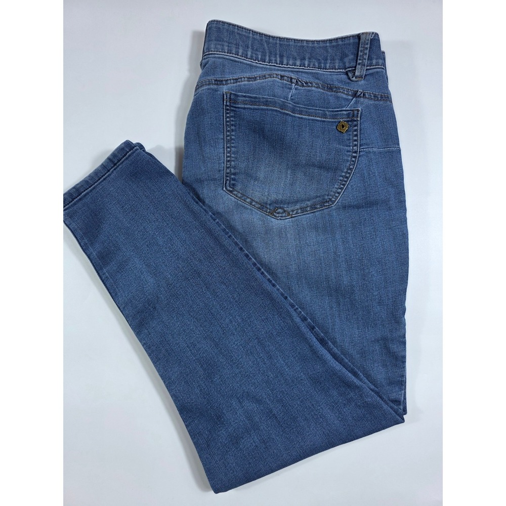 Democracy Ab Solution Jeans Women 16 Blue Mid Rise Stretch Skinny Booty Lift